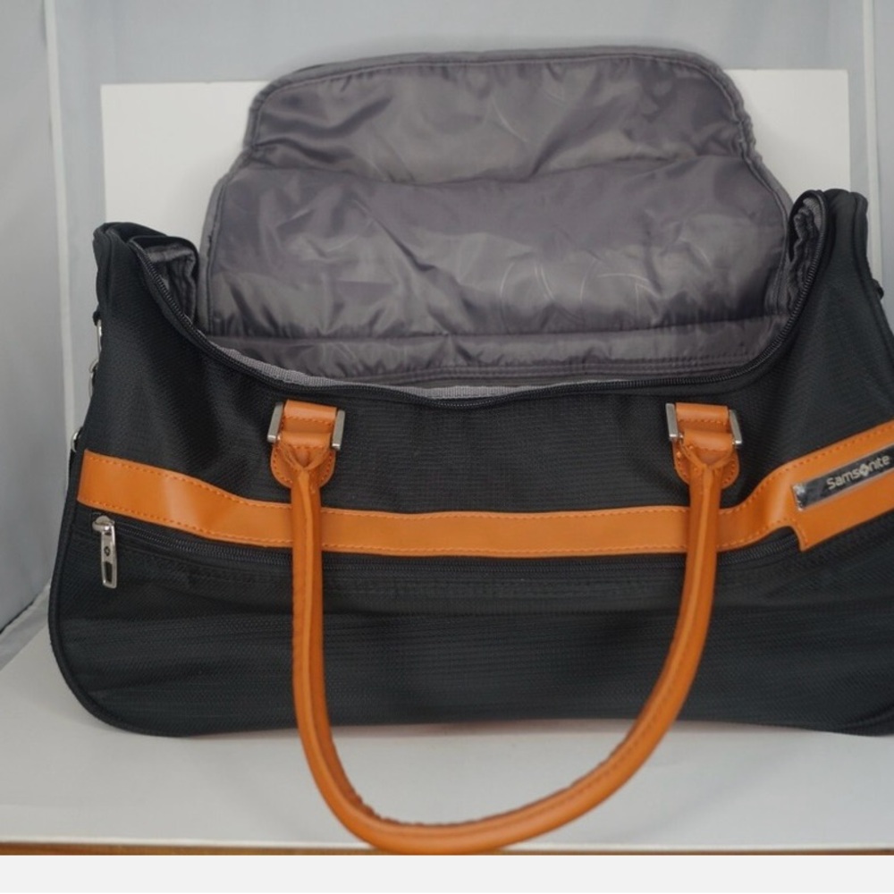 Samsonite Black Duffel with Tan Accents - Picture 2 of 5